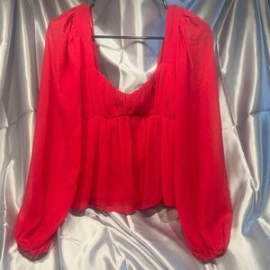 Abercrombie & Fitch Vibrant Red Blouse